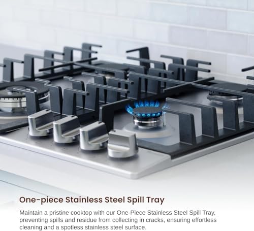 Instant-Powered 4-Burner Dual-Fuel Gas Cooktop Stainless Steel Perfect Cooking