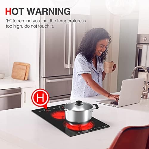 Dual 110V Electric Cooktop 2-Burner 12-inch 20 Temperature Settings