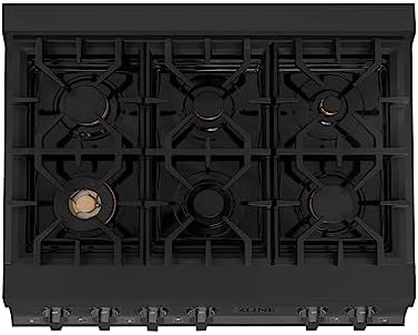 ZLINE Legacy 36-in Gas Range Italian Brass 6 Burners Black Stainless Steel