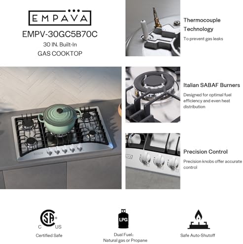 Empava 30-inch Smart Gas Cooktop