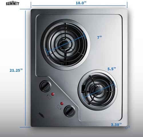 Summit 21 2-Burner Electric Cooktop