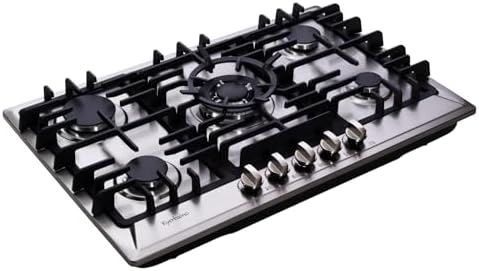 Versatile 5-Burner Stainless Steel Gas Cooktop