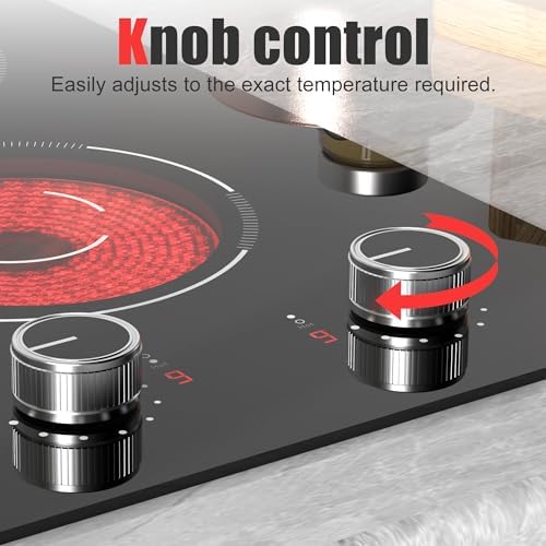 12-Inch Electric Cooktop 2 Burners CeramicsurfacePlug InEasy to Use
