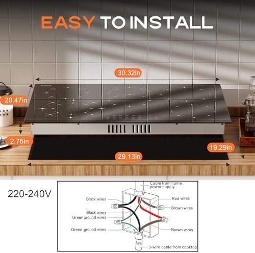 Modern 30-inch Electric Cooktop with Sensor Touch Control