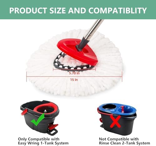 10-Pack Mop Replacement Heads - Microfiber - Easy to Replace