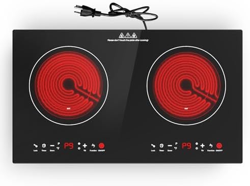 Bright Red 24-inch Electric Cooktop 2400W