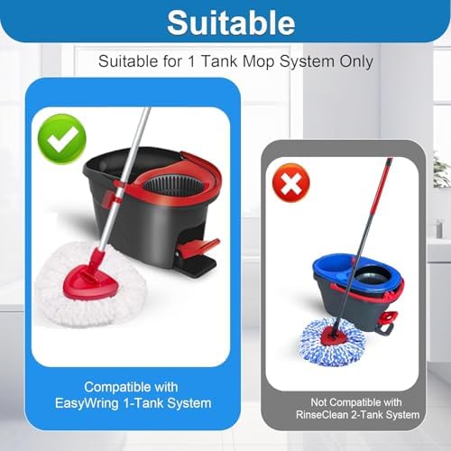 Perfect Mop Replacement Set for EasyWring 1 Tank System with Adjustable Handle