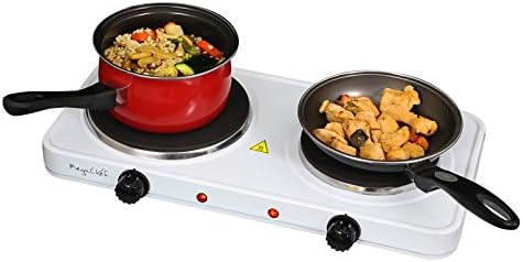 MegaChef Dual BurnerCompact Portable Electric Cooktop for On-the-Go Cooking