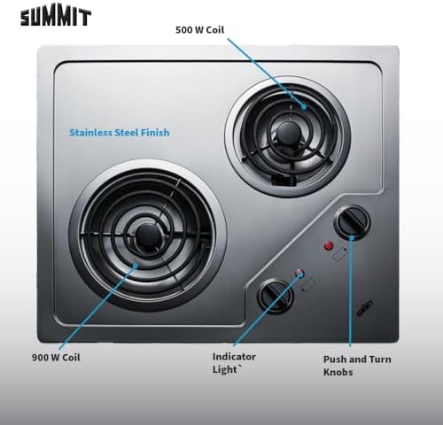 Summit 21 2-Burner Electric Cooktop