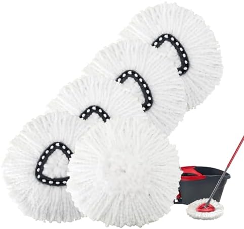 5 Pack Microfiber Mop Heads - EasyWring Compatible for Hard Floors