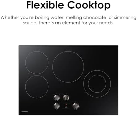 5-in-1 Samsung Built-In Electric Cooktop with Glass Surface Black