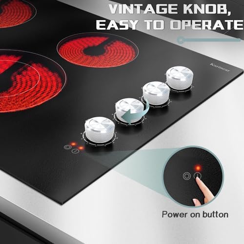 Powerful 30 Electric Cooktop Built-In Ceramic Surface