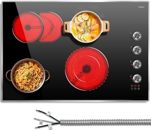 Hobsir 30-Inch Electric Cooktop with Knob Control