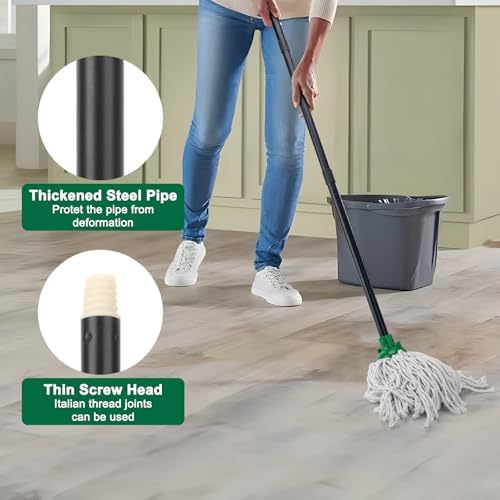 KeFanta 2-Piece Mop Set with 1 Handle and 2 Green Heads