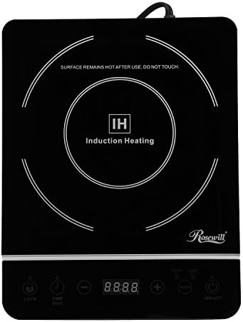 Rosewill 1800W Induction Cooktop 10-inch apt Stainless Steel Talking Monitoring Cooktop