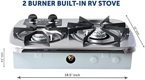 Flame King 7200 5200 BTU Propane Cooktop Bundle for RV Campers