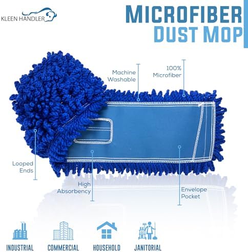 Kleen Handler 24-inch Microfiber Dust Mop Head Replacement Pack of 3