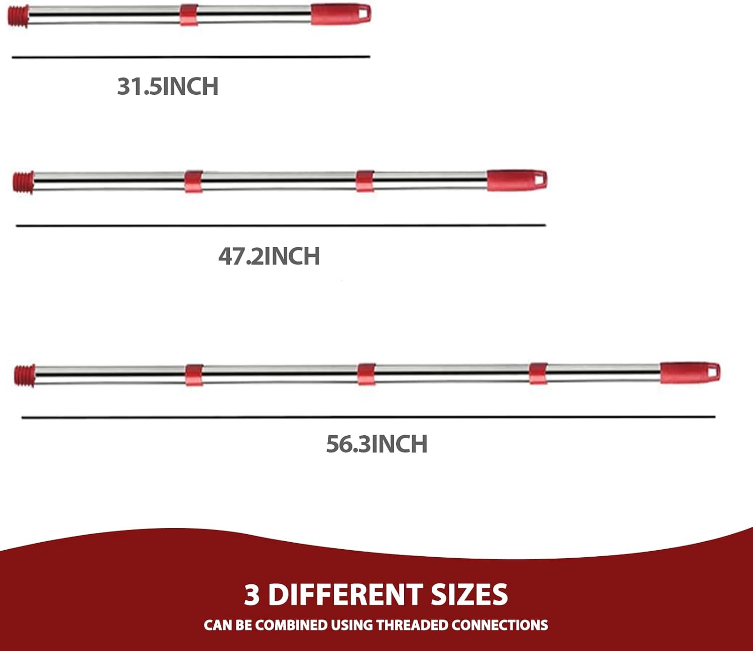 4-Section Spin Mop Handle Easywring Compatible