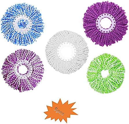 5-Piece Magic Mop Microfiber Replacement Heads - 360 Spin Mops