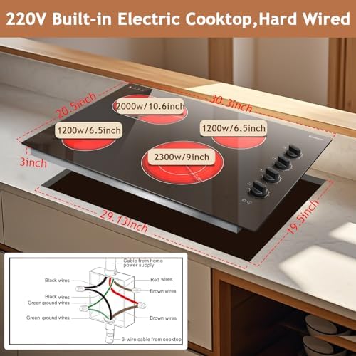 30-Inch Electric Cooktop with 4 Burners