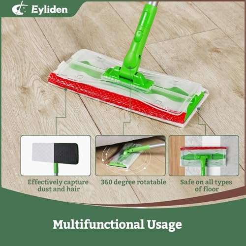 Eyliden Mop Kit with 24 Refills for Multi-Surface Floors