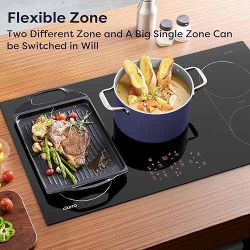 CIARRA 36-inch Induction Cooktop - Premium Build Dual Flexibility Power and Safety