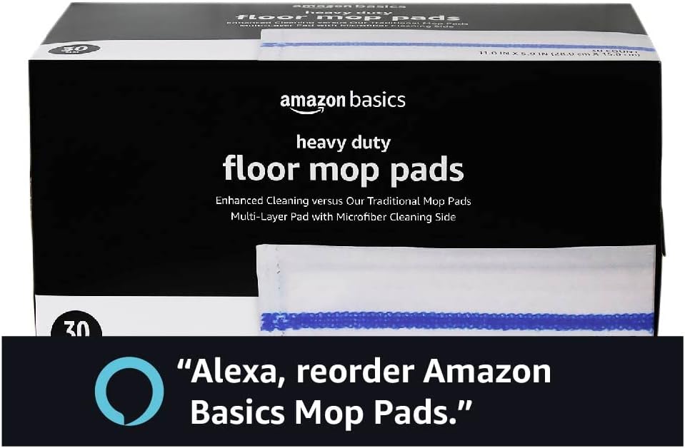 Amazon Basics Heavy Duty Dry Mop Pads 11 x 59 Pack of 30