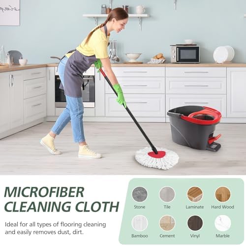4Pack Spin Mop Replaceable Heads White - Compatible with EasyWring Spinning Mop 1-Tank
