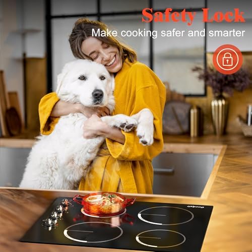 Safety-Enhanced 24-inch Electric Cooktop for 6000W Cooking