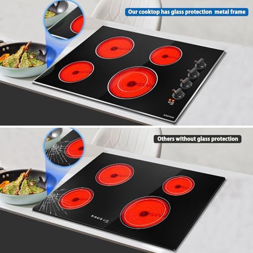 30-inch Built-in Electric Cooktop with Glass Protection - 4-Burner Knob Control
