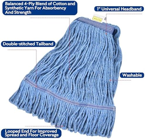 High-Quality Mop Head for Commercial Use Blue Cotton Loop