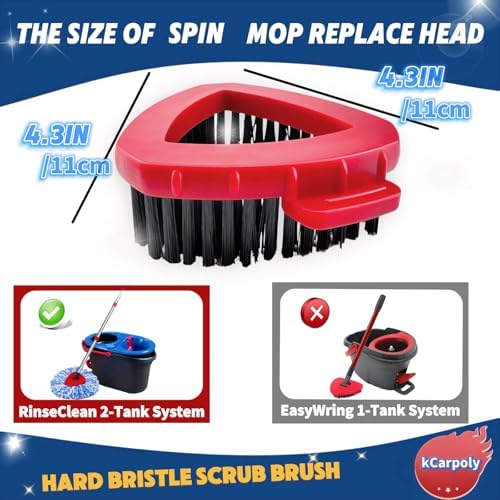 kBPoly scrub brush 2 Pack Mop Heads Replacement for Tile Shower Cleaning