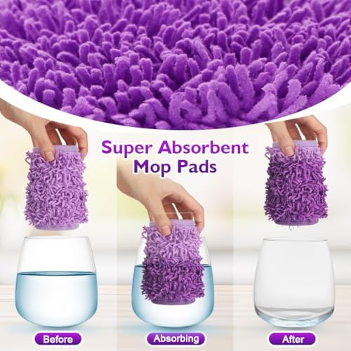 8-Pack Microfiber Reusable Mop Pads for Pet Needs