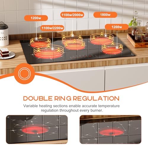 Modern 30-inch Electric Cooktop with Sensor Touch Control