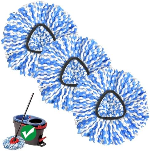 3-Pack Spin Mop Heads Deep Cleaning Machine Washable