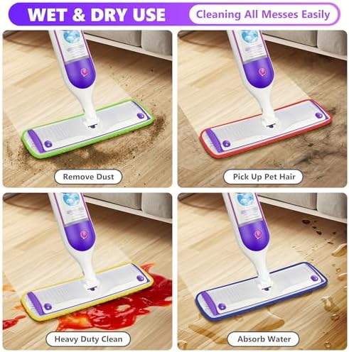 ILAVCOOL 6-Piece Reusable Microfiber Mop Pads