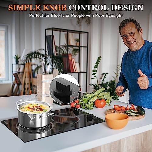 Effortless 110V Plug-In Electric Cooktop with 1400W Power Safety Features