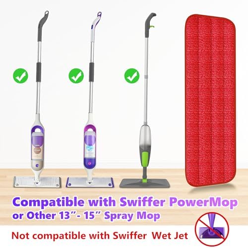 ILAVCOOL 6-Piece Reusable Microfiber Mop Pads