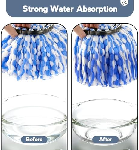 3-Pack Spin Mop Heads Deep Cleaning Machine Washable
