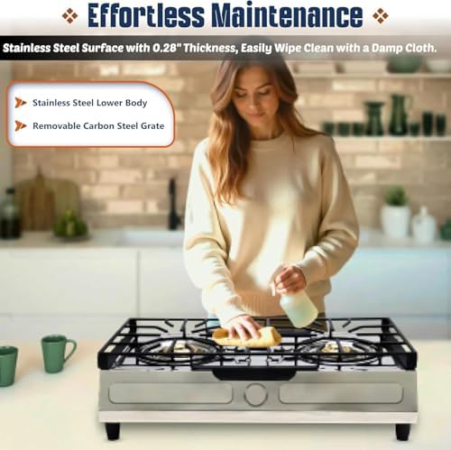 Dual-Burner Propane Stove for Outdoor Cooking