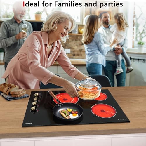 KarinAR Built-In Electric Cooktop 30-inch with Touch Knob Controls