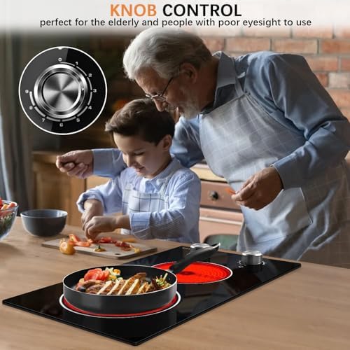 Noxton 110V Electric Cooktop - 2 Burner Plug In Stove Top