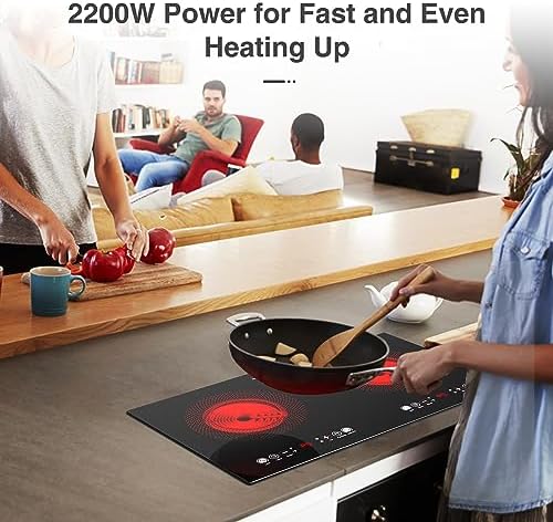 2-Burner Electric Cooktop with Timer and Safety Features