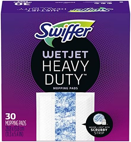 Swiffer WetJet Heavy-Duty Mopping Pad Refill - 30 Count for Scrubbing Power
