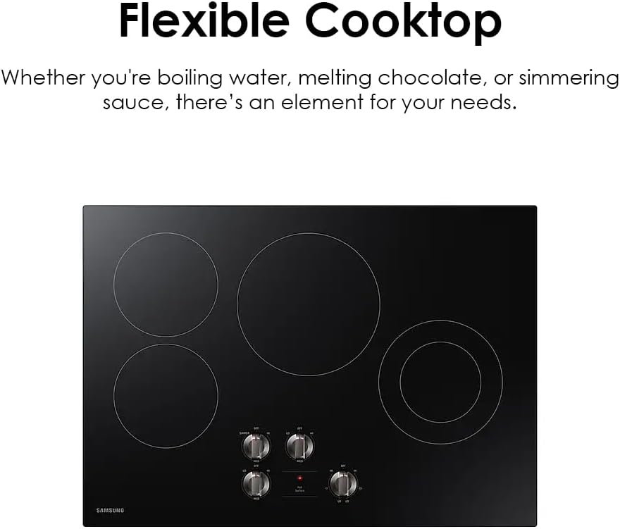 5-in-1 Samsung Built-In Electric Cooktop with Glass Surface Black