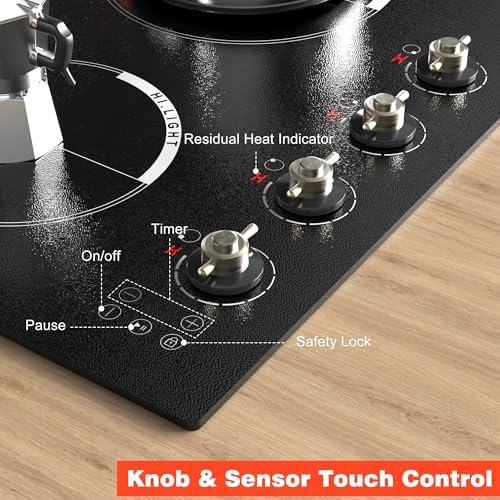 Safety-Enhanced 24-inch Electric Cooktop for 6000W Cooking