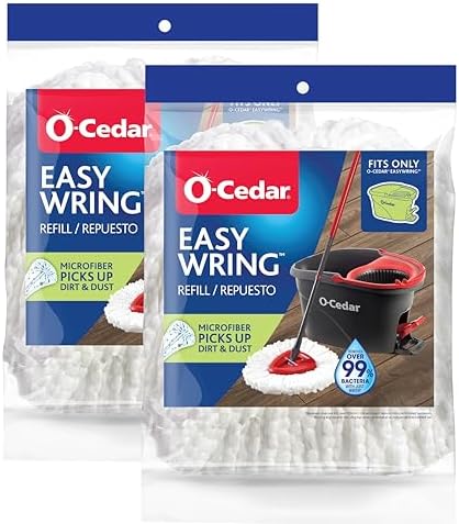 O-Cedar EasyWring Mop Head Refill Reusable Microfiber Spun for Mopping Cleaning