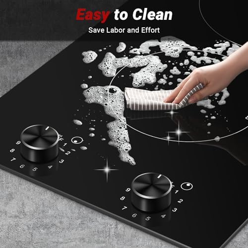 AMZCHEF 12Inch 2 Burner Electric Cooktop