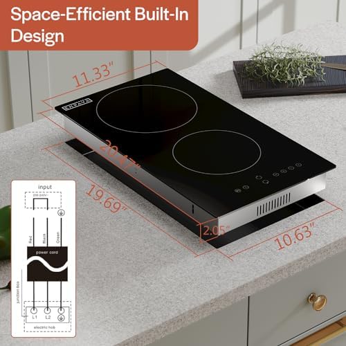 Empava 2-Burner Built-In Cooktop 3000W Black