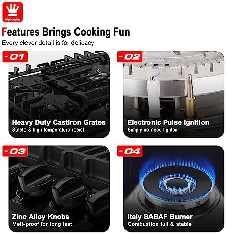GASLAND 5-Burner Plug-In Cast Iron Grill NO gas needed